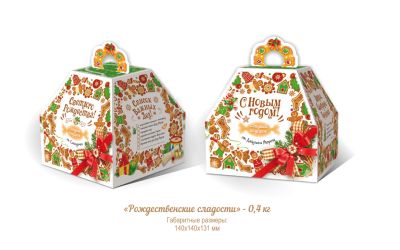 Продукция комбината Покровский - Навагодні баўл "Калядныя прысмакі "(кардон) &mdash; 0,4 кг