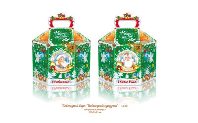 Продукция комбината Покровский - Навагодні баўл "Навагодні куфэрак" (мікрагафракартон) 1, 5 кг