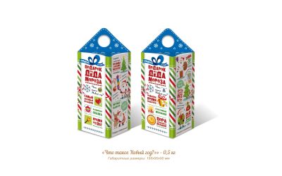 Продукция комбината Покровский - Навагодні баўл (слупок) "Што такое Новы год?" (кардон) &mdash; 0,5 кг
