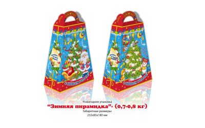 Продукция комбината Покровский - Навагодні Баўл "Зімовая пірамідка" з гульнёй (кардон) &mdash; 0,7 - 0,8 кг. кошт без ПДВ &mdash; 38 кап.