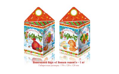 Продукция комбината Покровский - Навагодні баўл "З Новым годам" 1 кг (кардон)