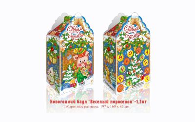 Продукция комбината Покровский - Навагодні баўл "Вясёлы парася" (кардон) &mdash; 1,3 кг