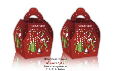 Продукция комбината Покровский - НОВОГОДНИЙ БАУЛ "ЁЛКИ" (КАРДОН) - 0,8 КГ.