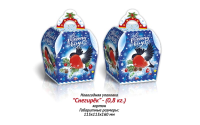 Продукция комбината Покровский - Навагодні баул "Снегірок" (КАРДОН) - 0,8 КГ.