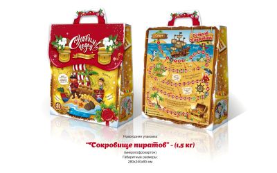 Продукция комбината Покровский - НАВАГОДНІ БАЎЛ "СКАРБ ПІРАТАЎ " (МИКРОГОФРОКАРТОН) - 1,5 КГ. ЦАНА БЕЗ ПДВ - 1,80 РУБ.