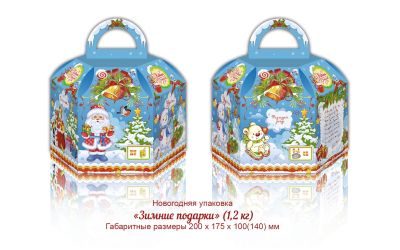 Продукция комбината Покровский - НАВАГОДНІ БАЎЛ "ЗІМОВЫЯ ПАДАРУНКІ" (КАРДОН) - 1,2 КГ. ЦАНА БЕЗ ПДВ - 1,30 РУБ.